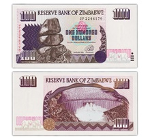 Billet de collection 100 dollars 1995 zimbabwe - neuf - p9a