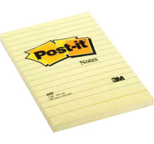 3M Post-it 100 feuilles/bloc, 76 x 76 mm, jaune, ligné POST-IT