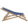 vidaXL Chaise de terrasse Bambou et toile Bleu marine