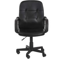 Chaise de bureau pivotante avec hauteur réglable siège ergonomique en synthétique noir fauteuil de bureau pour ordinateur gamer