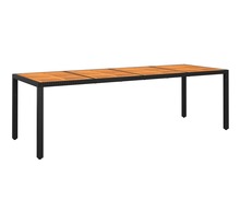 Vidaxl table de jardin 250x100x75 cm acacia et résine tressée noir