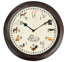 Esschert Design Horloge avec sons d'animaux de ferme