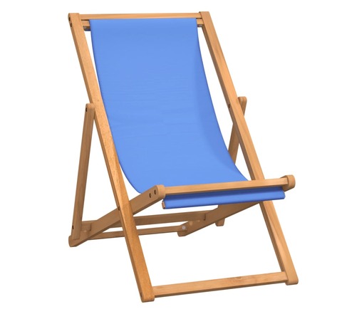 vidaXL Chaise de terrasse Teck 56 x 105 x 96 cm Bleu