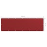 vidaXL Écran de balcon Rouge 90x300 cm Tissu Oxford