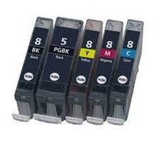 Pack de 5 cartouches compatibles pgi5 - cli8 pour imprimantes canon