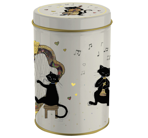 Boite métal ronde les chats musiciens amys bug art