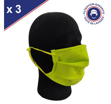 Masque Tissu Catégorie 1 Lavable x60 Vert Lot de 5
