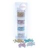 4 pots de perles en sucre nacrées - doré, argent, rose et bleu