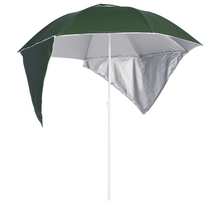 Vidaxl parasol de plage avec parois latérales vert 215 cm