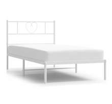 vidaXL Cadre de lit métal avec tête de lit blanc 100x190 cm