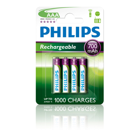 Philips piles rechargeable aaa lr03 700 mah