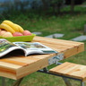 Table de camping jardin pique-nique pliante en bois avec 4 sieges