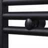 vidaXL Sèche-serviettes eau chaude à rails droits noir 480 x 480 mm