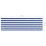 vidaXL Écran de balcon Blanc et bleu 90x300 cm Tissu Oxford