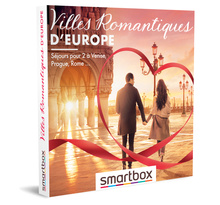 SMARTBOX - Coffret Cadeau - Villes romantiques d'Europe - 230 et plus séjours romantiques partout en Europe : Prague, Séville, Paris, Rome, Bruges...
