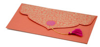 PAPERTREE MONSOON Lot de 5 Enveloppes cadeau 19*10cm -  Orange/Fuschia