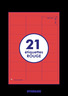 20 planches a4 - 21 étiquettes 63,5 mm x 38,1 mm autocollantes rouge par planche pour tous types imprimantes - jet d'encre/laser/photocopieuse