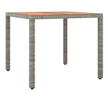 Vidaxl table de jardin et dessus en bois gris résine tressée et acacia