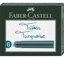 Boite de 6 cartouches d'encre standard Turquoise FABER-CASTELL