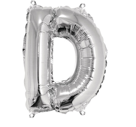 Ballon Lettre D, 40cm, 1pce. , argent