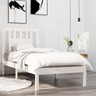 Vidaxl cadre de lit blanc bois massif 75x190 cm petit simple