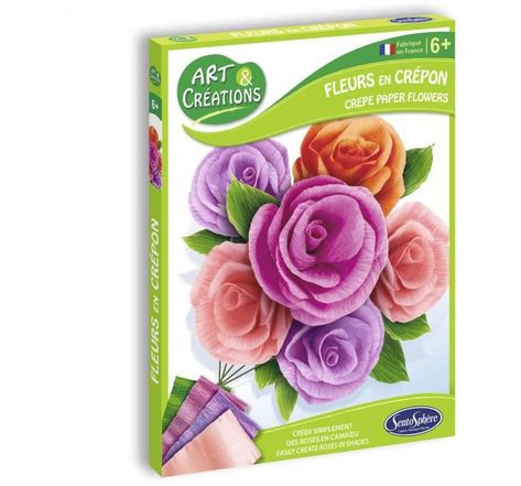 SENTOSPHERE Fleurs en Crépon Roses - Pour Enfant