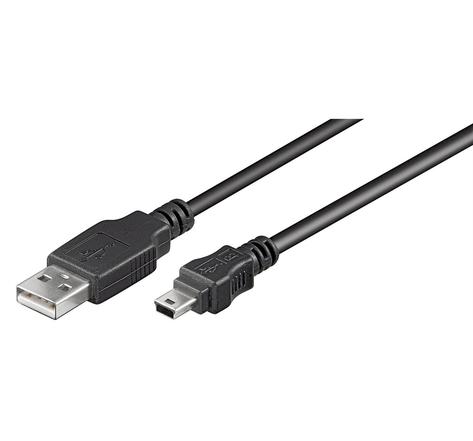 Câble USB 2.0 Hi-Speed Type A Mâle - Mini B 5 Pins Mâle 0,15 m Noir GOOBAY