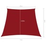 vidaXL Voile de parasol Tissu Oxford trapèze 2/4x3 m Rouge