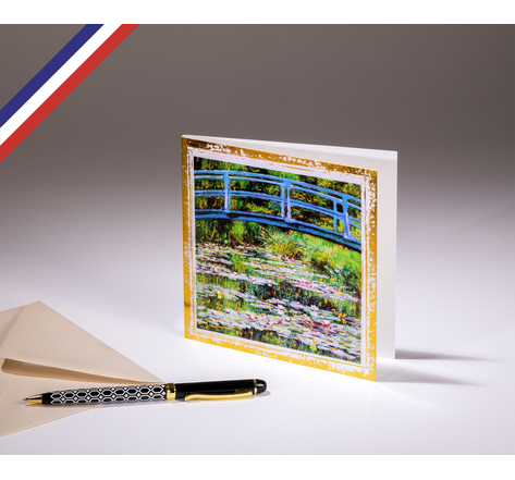 Carte double Le Musée créée et imprimée en France sur papier certifié FSC - Le pont japonais de Claude Monet