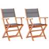 Vidaxl chaises pliables de jardin 2 pcs gris eucalyptus et textilène