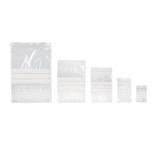 Assortiment de 1000 sachets plastique zip transparents avec bandes blanches 50 microns (colis de 1000)