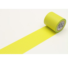 Masking Tape MT Casa Quadrillage 5 cm vert fond jaune - fiel mustard - Masking Tape (MT)