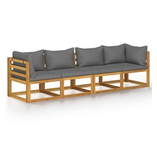 3057608 vidaxl 4-seater garden sofa with cushion solid acacia wood (2x311856)
