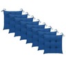vidaXL Chaises de jardin avec coussins bleu 8 Pièces Bois de teck massif