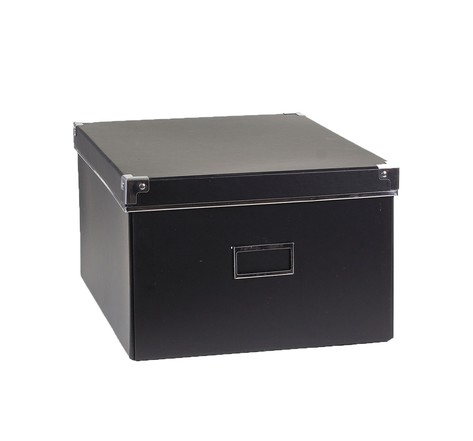 Boîte de rangement carton noire -  L28xP35xH18 cm