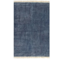 Vidaxl tapis kilim coton 200 x 290 cm bleu