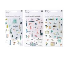 Stickers gel transparent - new-york  tokyo  berlin