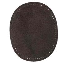 Patch à coudre, cuir, 105x130mm ovale, brun KWM