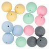 15 perles en silicone rondes 15 mm - multicolore