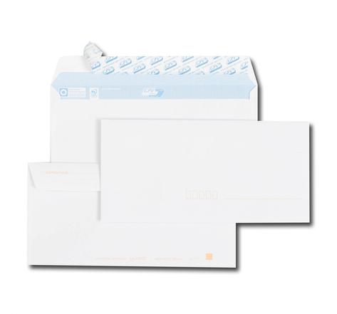 Paquet de 50 enveloppes blanches DL 110x220 90 g précasées bande de protection GPV