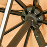 Parasol déporté carré parasol LED inclinable pivotant 360° manivelle piètement acier dim. 3L x 3l x 2,66H m beige