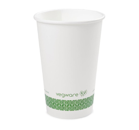 Gobelets compostables pour boissons chaudes 45 5 cl - lot de 1000 - vegware -  - papier x128mm