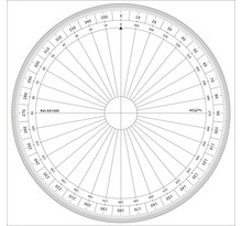Rapporteur cercle entier degrés Ø 20 cm