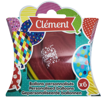 Ballons de baudruche prénom Clement