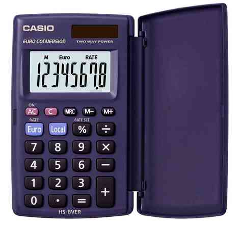 Calculatrice de poche à Clapet HS-8 VER 8 Chiffres BIG solaire et pile CASIO
