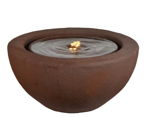 Heissner fontaine de terrasse demi-sphère avec led 50x50x25 cm rouillé