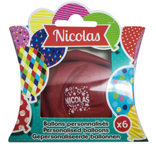 Ballons de baudruche prénom Nicolas