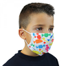Lot de 2 masques de protection visage lavable 50 fois pour enfant - 3 couches en tissu - Motif bonbon - Certifié UNS1