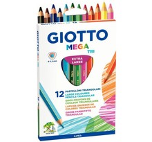 Étui de 12 crayons de couleur triangulaires GIOTTTO MEGA TRI