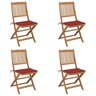 Vidaxl chaises pliables de jardin 4 pcs avec coussins bois d'acacia